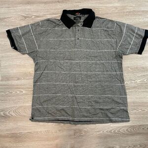 Greg Norman Gray Soft Cotton Two-Tone Stripe Polo XXL